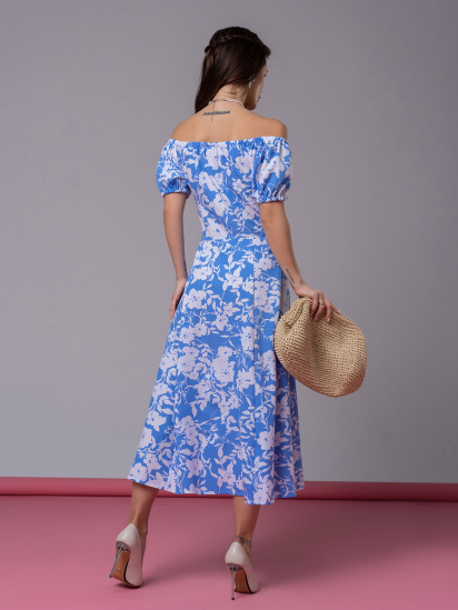 Платье миди ISSA Plus модель 14600_голубой — фото 3 - INTERTOP