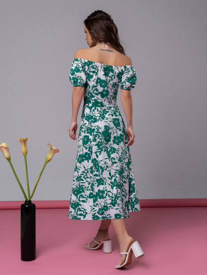 Платье миди ISSA Plus модель 14600_зеленый — фото 3 - INTERTOP