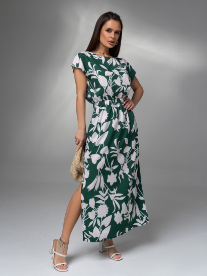 Платье макси ISSA Plus модель 14603_зеленый — фото - INTERTOP