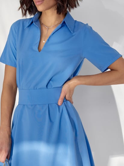 Платье мини ISSA Plus 14605 модель 14605_голубой — фото 4 - INTERTOP