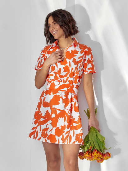 Платье мини ISSA Plus модель 14606_оранжевый — фото - INTERTOP