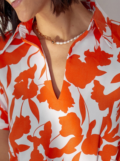 Платье мини ISSA Plus модель 14606_оранжевый — фото 4 - INTERTOP