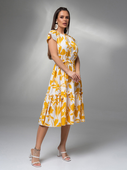 Платье миди ISSA Plus модель 14608_мультиколор — фото - INTERTOP