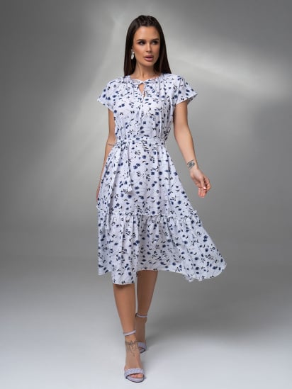 Платье миди ISSA Plus модель 14610_белый — фото - INTERTOP