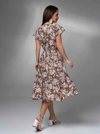 Платье миди ISSA Plus модель 14612_коричневый — фото - INTERTOP