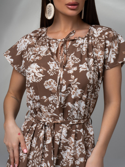 Платье миди ISSA Plus модель 14612_коричневый — фото 3 - INTERTOP