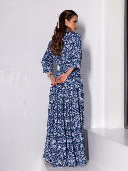 Платье макси ISSA Plus модель 14634_синий — фото 3 - INTERTOP