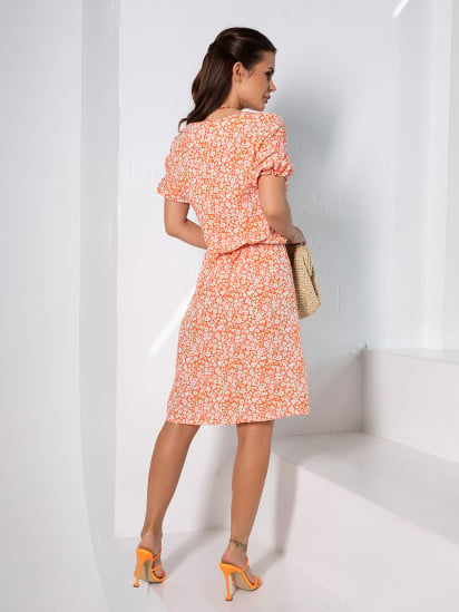 Платье мини ISSA Plus модель 14640_оранжевый — фото 3 - INTERTOP