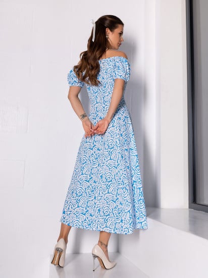 Платье миди ISSA Plus модель 14646_голубой — фото 3 - INTERTOP
