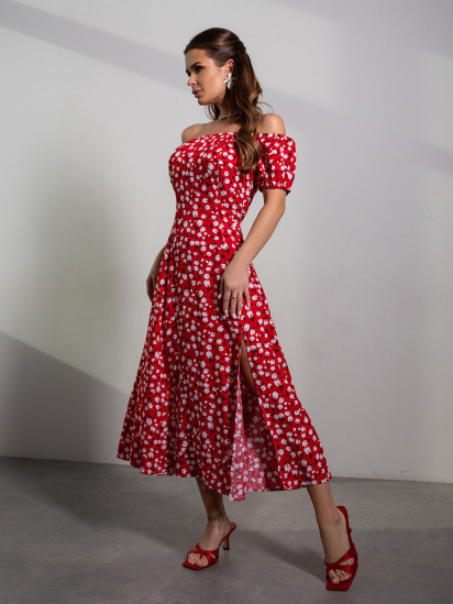 Платье миди ISSA Plus модель 14647_красный — фото - INTERTOP