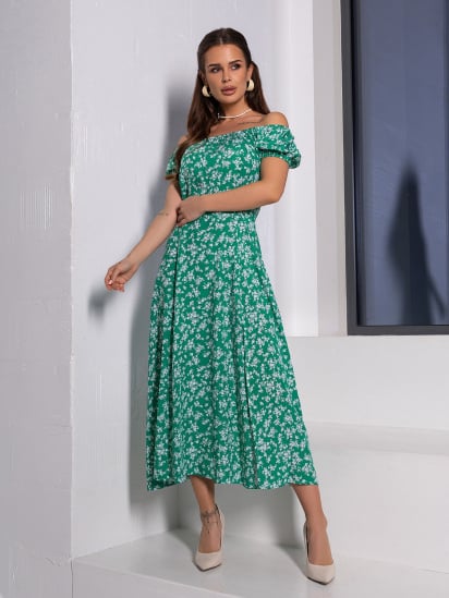 Сукня міді ISSA Plus модель 14649_зеленый — фото - INTERTOP