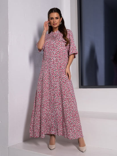 Платье макси ISSA Plus модель 14657_темно_розовый — фото - INTERTOP