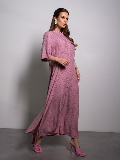 Сукня максі ISSA Plus модель 14660_темно_розовый — фото - INTERTOP