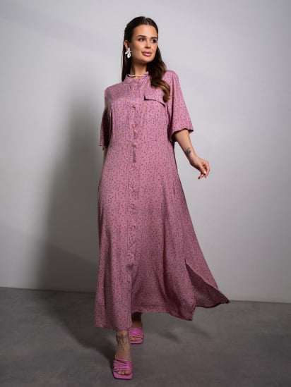 Платье макси ISSA Plus модель 14660_темно_розовый — фото - INTERTOP