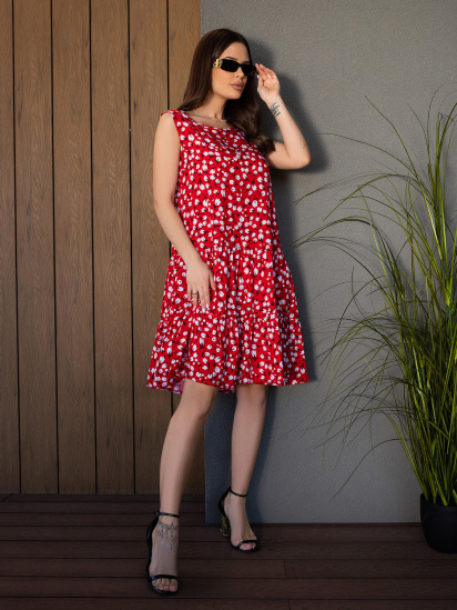 Платье миди ISSA Plus модель 14667_красный — фото - INTERTOP