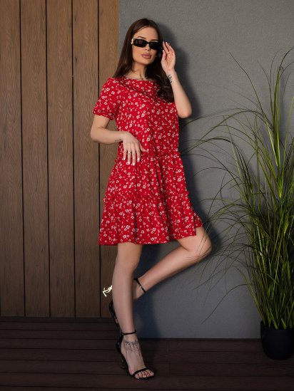 Платье мини ISSA Plus модель 14677_красный — фото - INTERTOP