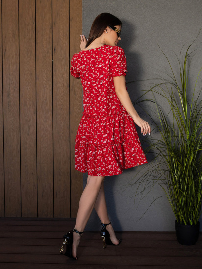 Платье мини ISSA Plus модель 14677_красный — фото 3 - INTERTOP
