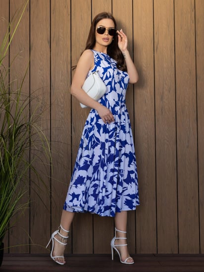 Сукня міді ISSA Plus модель 14684_синий — фото - INTERTOP