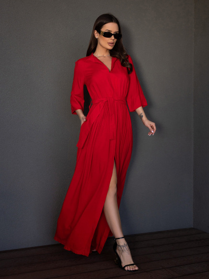 Платье макси ISSA Plus модель 14686_красный — фото - INTERTOP
