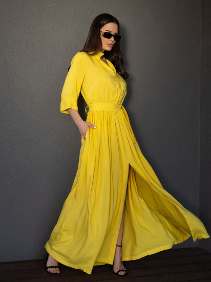 Платье макси ISSA Plus модель 14686_желтый — фото - INTERTOP