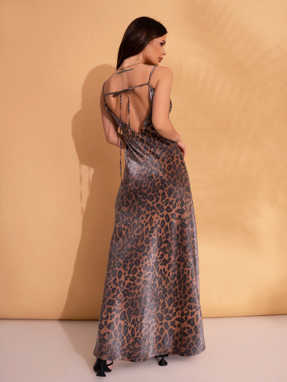 Платье макси ISSA Plus модель 14712_коричневый — фото 3 - INTERTOP