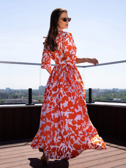 Платье макси ISSA Plus модель 14714_оранжевый — фото 3 - INTERTOP