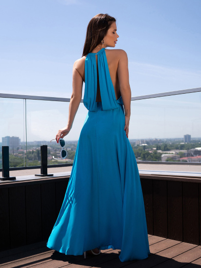 Платье макси ISSA Plus модель 14720_голубой — фото 3 - INTERTOP