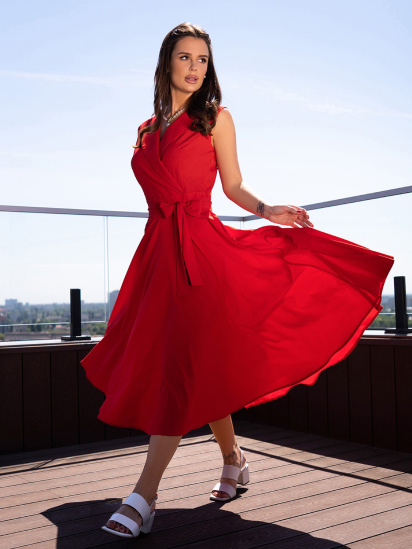 Сукня міді ISSA Plus модель 14723_красный — фото - INTERTOP