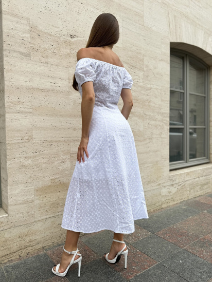Сукня міді ISSA Plus модель 14733_белый — фото 3 - INTERTOP
