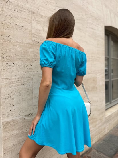 Платье мини ISSA Plus модель 14744_голубой — фото 3 - INTERTOP