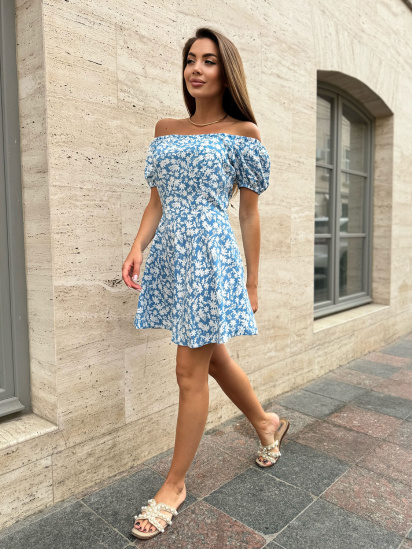 Платье мини ISSA Plus модель 14745_голубой — фото - INTERTOP