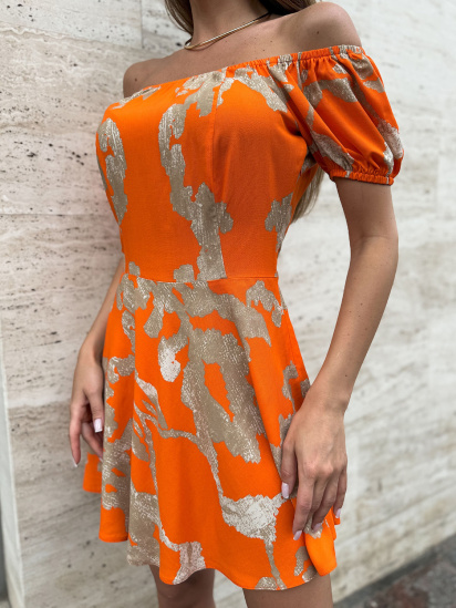 Платье мини ISSA Plus модель 14746_оранжевый — фото - INTERTOP