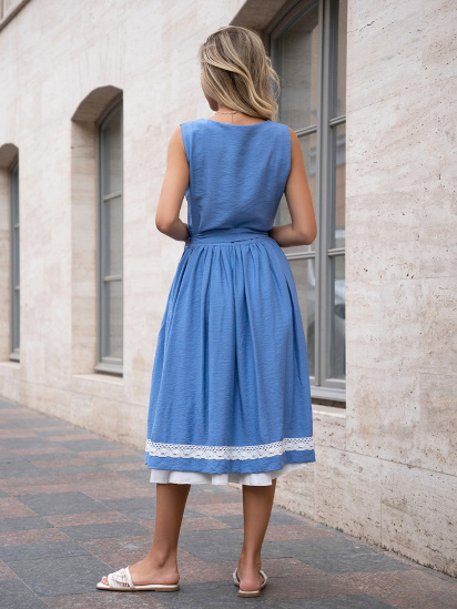 Платье миди ISSA Plus модель 14751_голубой — фото 3 - INTERTOP