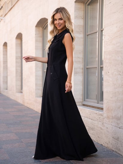 Платье макси ISSA Plus модель 14757_черный — фото - INTERTOP