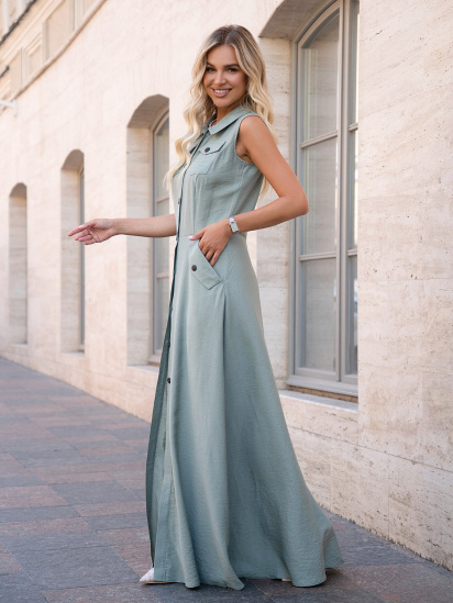 Сукня максі ISSA Plus модель 14757_оливковый — фото - INTERTOP