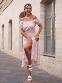 Розовый - Платье миди ISSA Plus