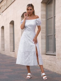 Белый - Платье миди ISSA Plus