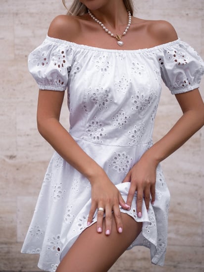 Платье мини ISSA Plus модель 14761_белый — фото 4 - INTERTOP