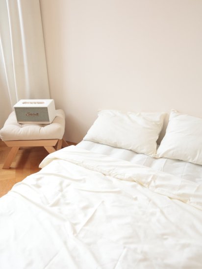 BedclozZzes ­Комплект постільної білизни з тканини Сатин молочний колір модель 15709 — фото - INTERTOP