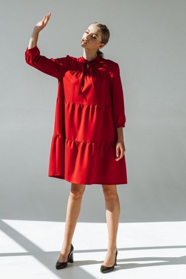 Сукні VOVK модель 09363 червоний — фото - INTERTOP