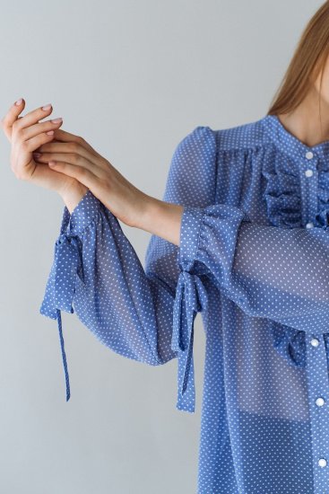 Блуза с длинным рукавом VOVK модель 07699 горох — фото 5 - INTERTOP