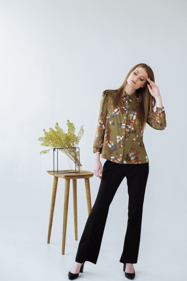 Блуза з довгим рукавом VOVK модель 08336 квіти — фото 3 - INTERTOP