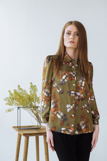 Блуза з довгим рукавом VOVK модель 08336 квіти — фото 4 - INTERTOP