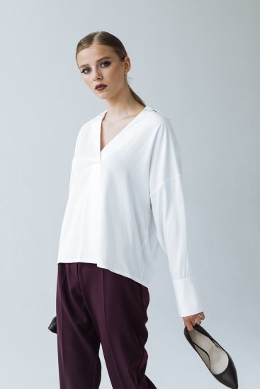Блуза з довгим рукавом VOVK модель 08017 білий — фото - INTERTOP