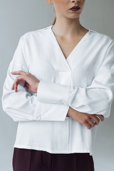 Блуза з довгим рукавом VOVK модель 08017 білий — фото 4 - INTERTOP
