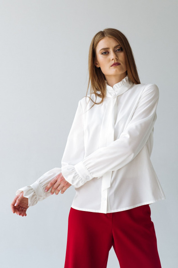 Блуза з довгим рукавом VOVK модель 09308 молочний — фото - INTERTOP