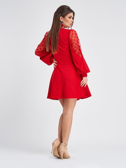 Платья ISSA Plus модель 11254A_красный — фото 3 - INTERTOP