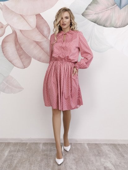 Платья ISSA Plus модель 12176_розовый — фото - INTERTOP