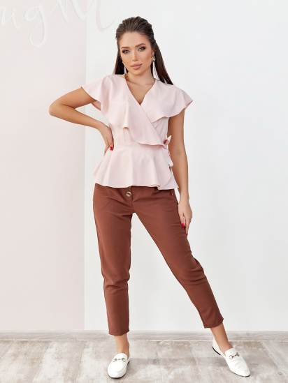 Блуза ISSA Plus модель 12045_розовый — фото 4 - INTERTOP