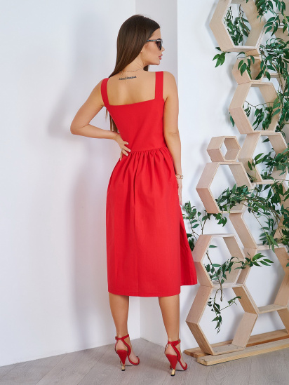 Платья ISSA Plus модель 11782_красный — фото 3 - INTERTOP